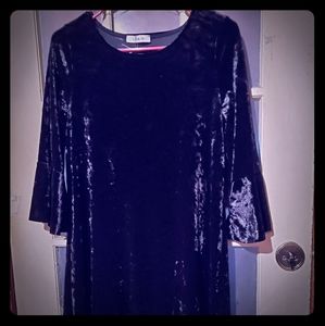 Soft Crushed Velvet Black Gothic Dress sz L/ XL
